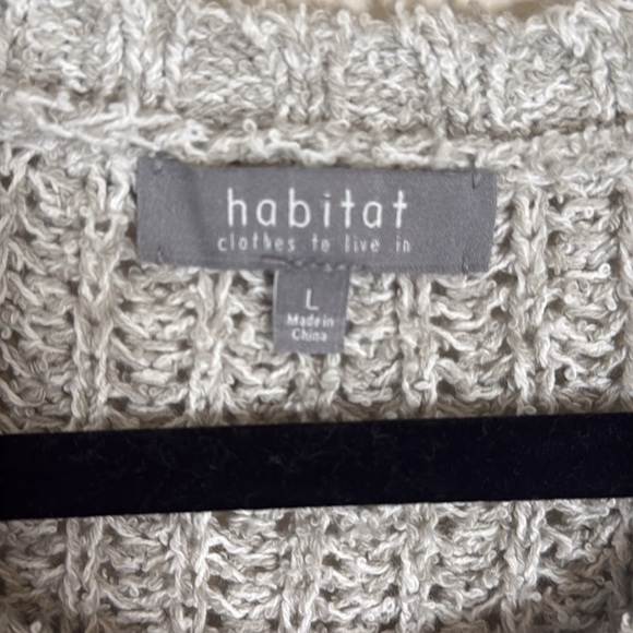 Habitat Gray Open Knit Crewneck Sweater Size Large - Picture 2 of 5